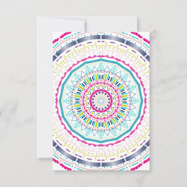 buntes Mandala RSVP Karte (Vorderseite)