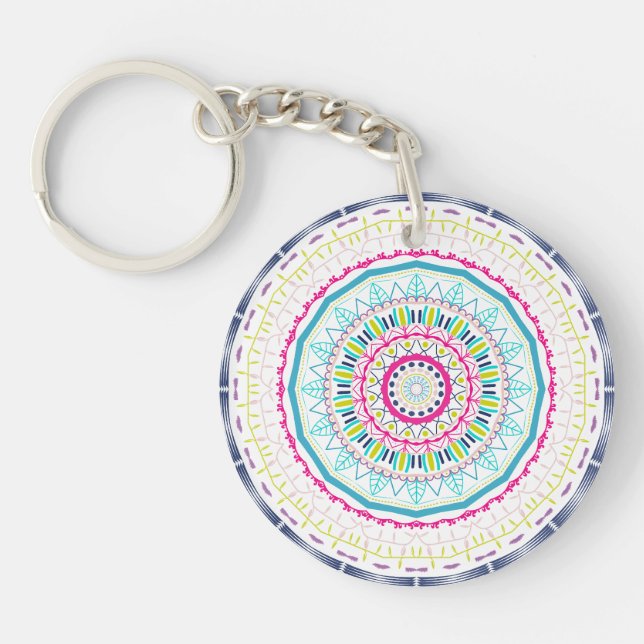 buntes Mandala Schlüsselanhänger (Vorderseite)