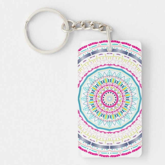 buntes Mandala Schlüsselanhänger (Vorderseite)