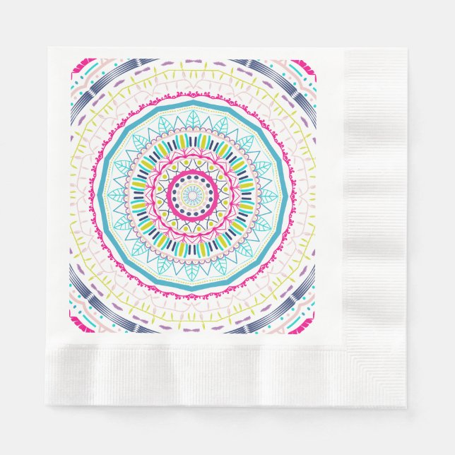 buntes Mandala Serviette (Vorderseite)