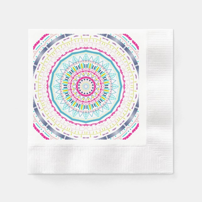 buntes Mandala Serviette (Vorderseite)
