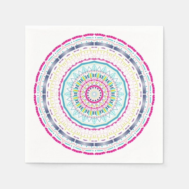 buntes Mandala Serviette (Vorderseite)
