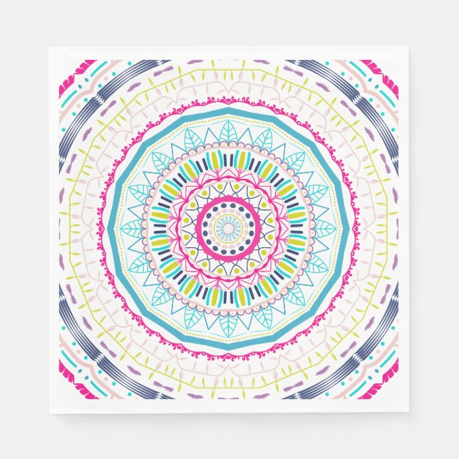 buntes Mandala Serviette (Vorderseite)