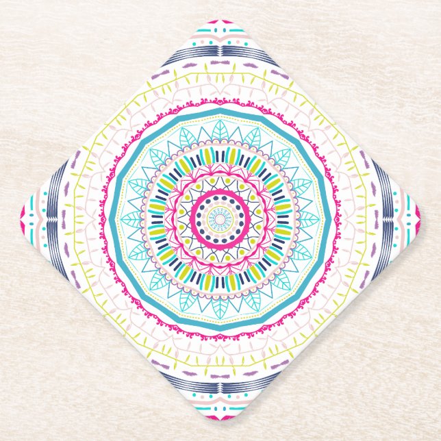 buntes Mandala Untersetzer (Vorderseite)