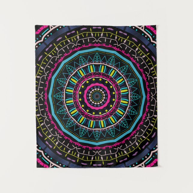 buntes Mandala Wandteppich (Vorderseite)