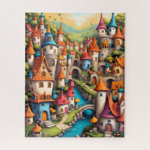 Buntes Märchenschloss-Dorf