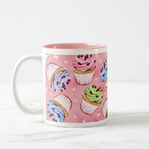 Buntes mattiertes Kuchen-Muster Zweifarbige Tasse