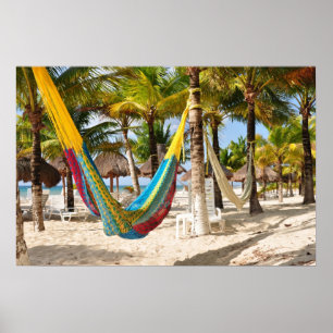 Buntes Mayaplakat hängematteCozumel Mexiko Poster