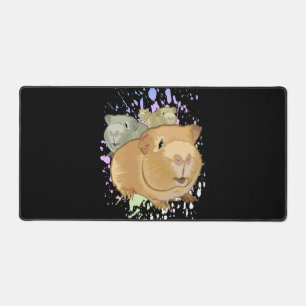 Buntes Meerschweinchen-Trio Farb-Spritzer Haustier Schreibtischunterlage