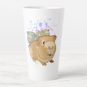 Buntes Meerschweinchen-Trio Regenbogen-Farbspritze Milchtasse