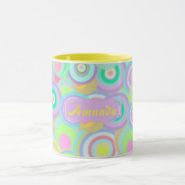Buntes mehrfarbiges Namensmonogramm Tasse