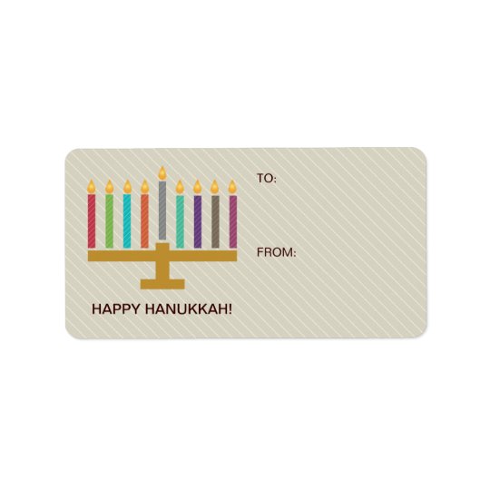 Buntes Menorah Chanukka Geschenk Adressaufkleber