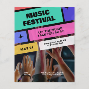 Buntes modernes Musikfestival, musikalische Party  Flyer