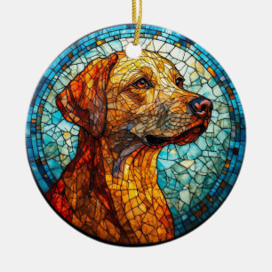 Buntes Mosaik-Hund Keramik Ornament