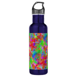 Buntes Mosaikmuster  Edelstahlflasche