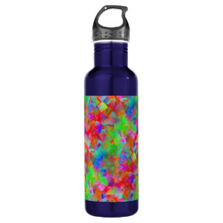 Buntes Mosaikmuster  Edelstahlflasche