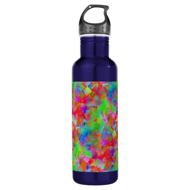 Buntes Mosaikmuster  Edelstahlflasche (Vorderseite)
