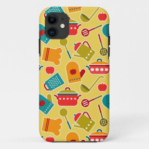 Buntes Muster der Küchengeräte iPhone 11 Hülle