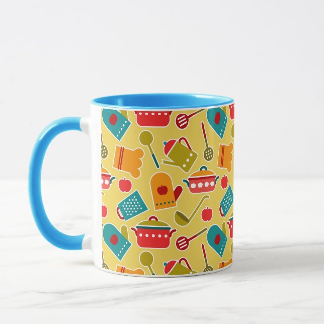 Buntes Muster der Küchengeräte Tasse (Links)