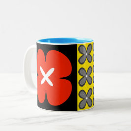 buntes mutiges grafisches BlumenCaféOlé 11oz. Zweifarbige Tasse