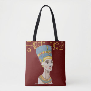 Buntes Nefertiti-Porträt Tasche