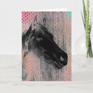 Buntes negatives Pferd zum Geburtstag Karte