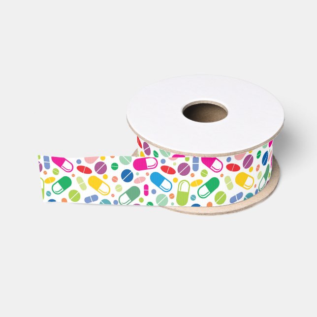 Buntes Neondrogen-Muster Ripsband (Spule)