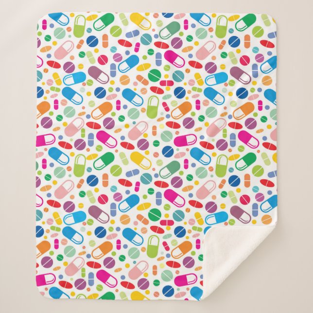 Buntes Neondrogen-Muster Sherpadecke (Vorderseite)