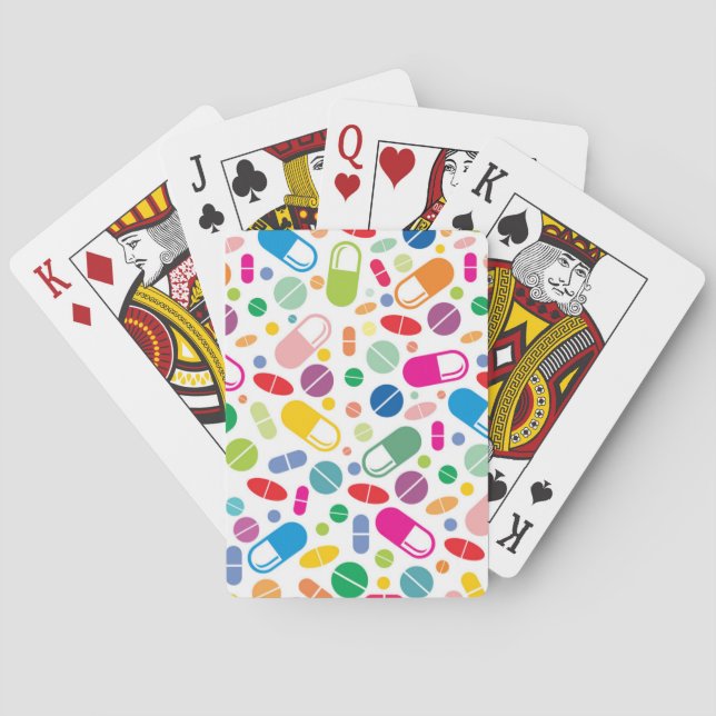 Buntes Neondrogen-Muster Spielkarten (Rückseite)
