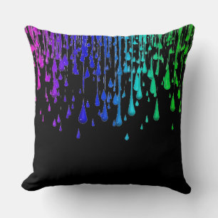 Buntes Neonregenbogen-Farben-Tropfenthrow-Kissen Kissen
