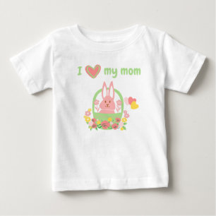 Buntes niedliches Kaninchen in einem Korb Baby T-S T-shirt