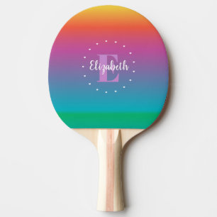 Buntes niedliches Regenbogen Ombre Tischtennis Schläger