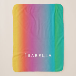 Buntes niedliches Regenbogen-Steigung Ombre Sherpadecke