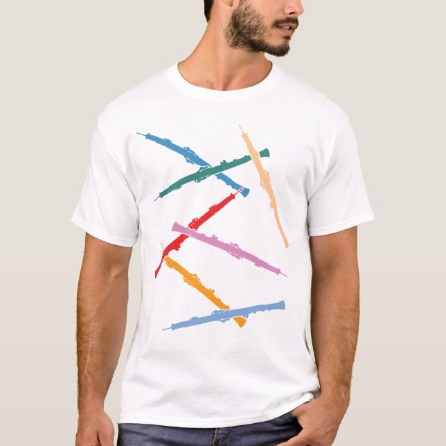 Buntes Oboes T-Shirt (Vorderseite)