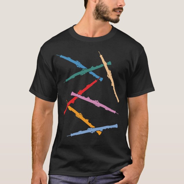 Buntes Oboes T-Shirt (Vorderseite)