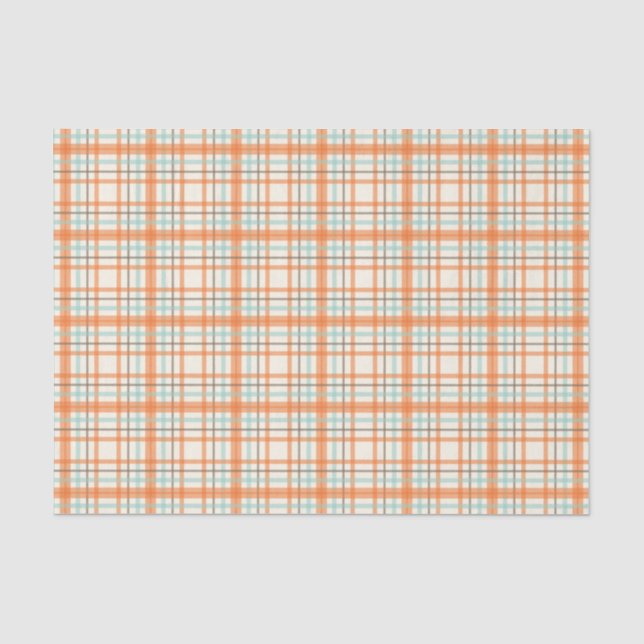 Buntes orange kariertes Seidenpapier (Vorderseite)