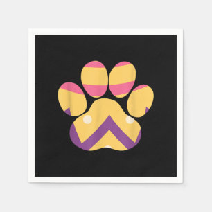 Buntes Osterei-Ostern Pfoten Lustiger Hund Katze L Serviette