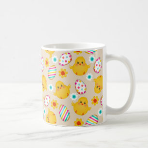Buntes Osterei-und Küken-Muster Kaffeetasse