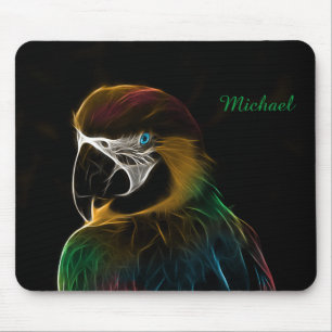 Buntes Papageien-Fraktal Digital Mousepad