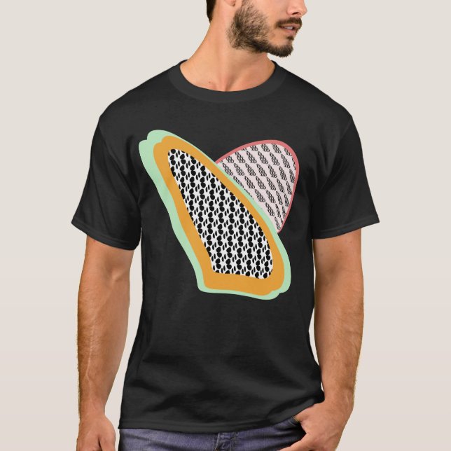 Buntes Papaya und Dragonfruit Sommer T-Shirt (Vorderseite)