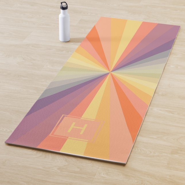 Buntes Pastell-Regenbogen-Monogramm Yogamatte (Beispiel)