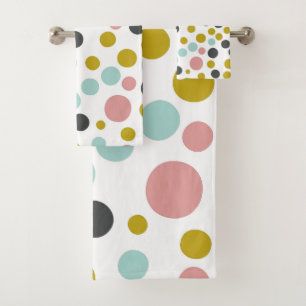 Buntes Pastelltuch-Set der polka-Punkt- Badhandtuch Set