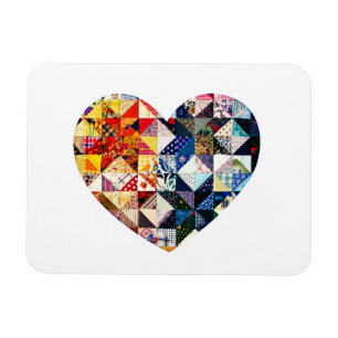Buntes Patchwork-Steppdecken-Herz Magnet