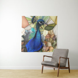 Buntes Pfauenmosaikband Wandteppich