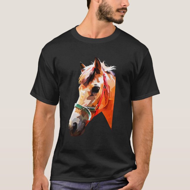 Buntes Pferd Grafik 1 T-Shirt (Vorderseite)
