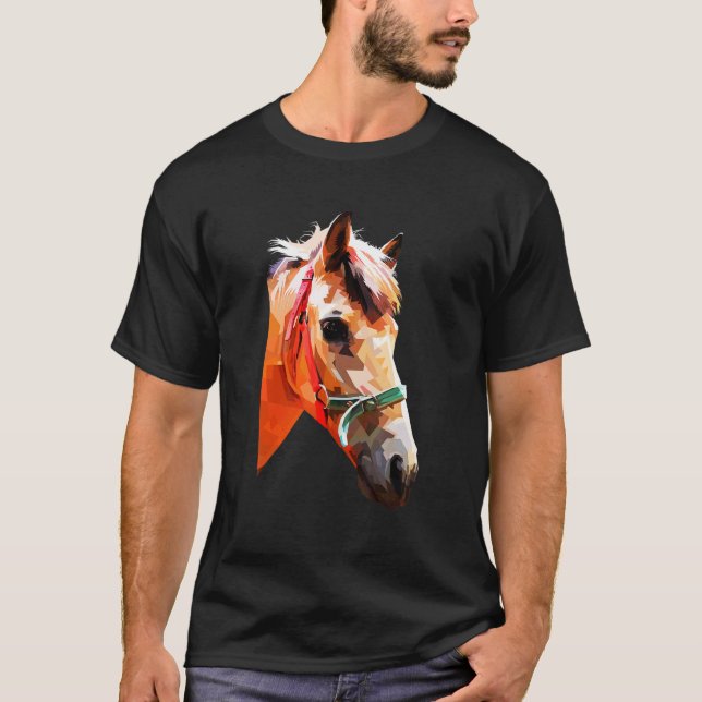 Buntes Pferd Grafik T-Shirt (Vorderseite)