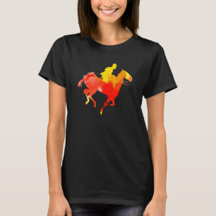 Buntes Pferderennen-Pop-Porträt Ausreißer-Pferd T-Shirt