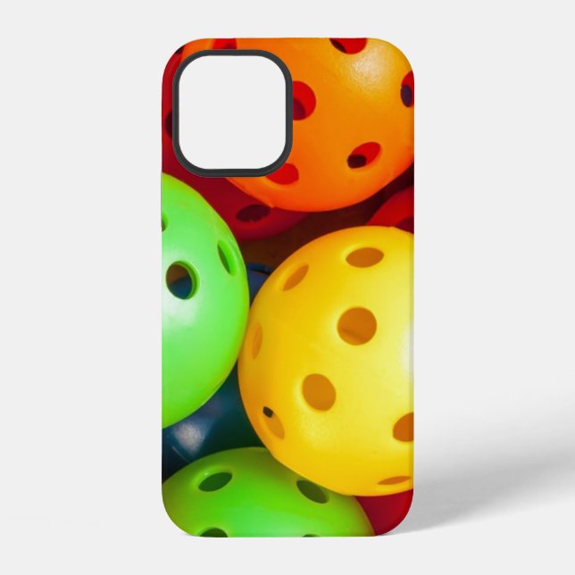 Buntes Pickleball iPhone 12 Hülle (Rückseite)