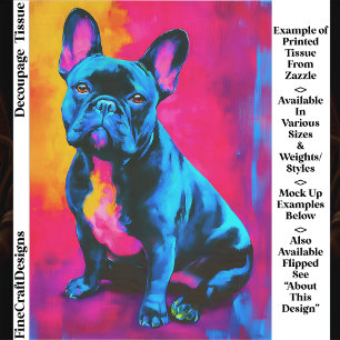 Buntes Pop Art Französische Bulldogge Hund EP6L De Seidenpapier