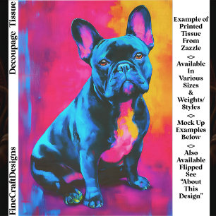 Buntes Pop Art Französische Bulldogge Hund EP6R De Seidenpapier